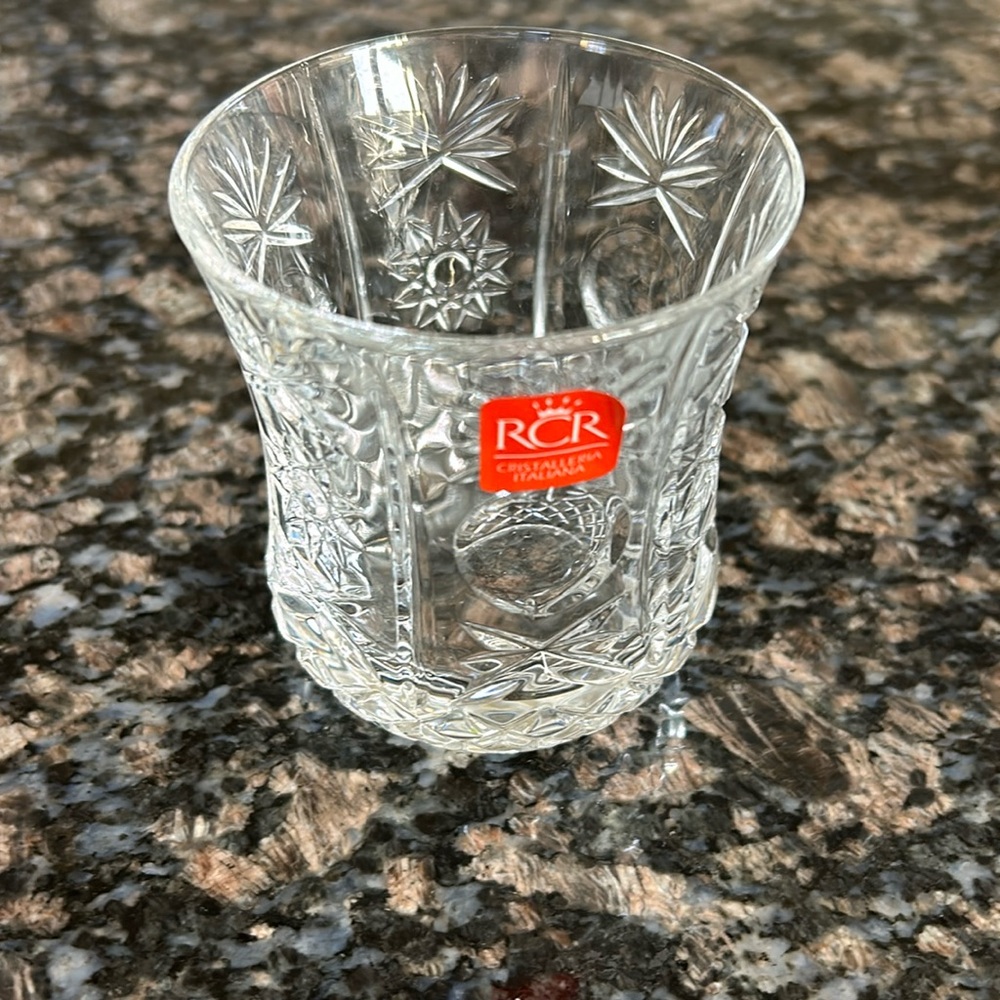 RCR CRISTALLERIA  ITALIANA ROCK GLASS NWT